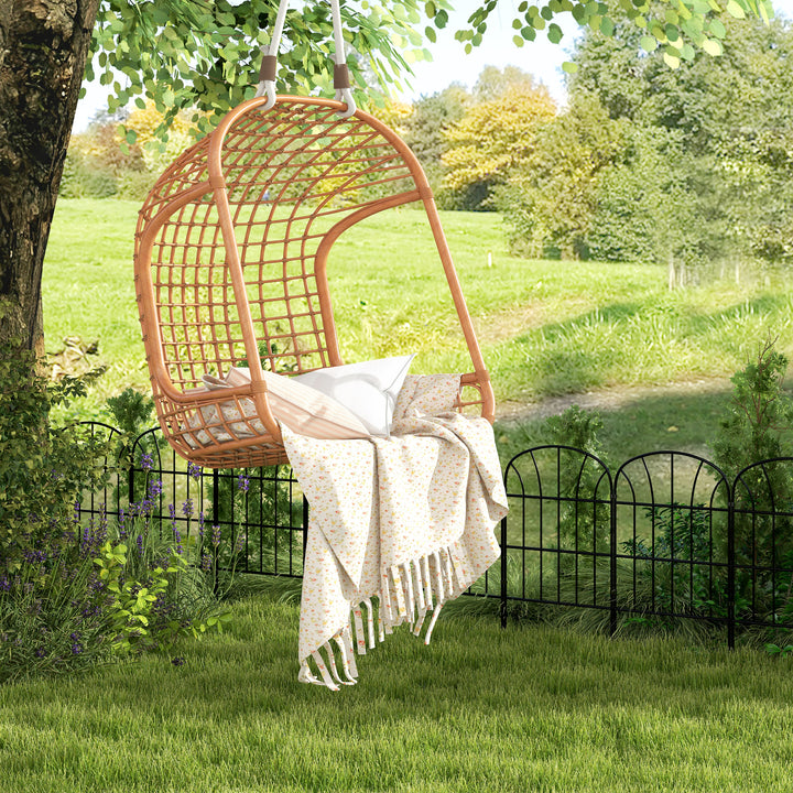 Havehegn, 8 elementer, formbart metalhegn, rumdeler, 264x61 cm, sort