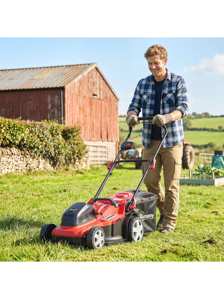 Elektrisk plæneklipper 800 W, 40 cm klippebredde med 45L græsopsamler