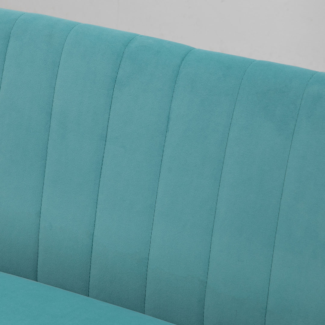 Sofa retro design 2-personers sofa, træben, 117 cm x 56,5 cm x 77 cm, grøn