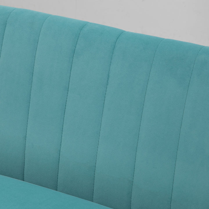 Sofa retro design 2-personers sofa, træben, 117 cm x 56,5 cm x 77 cm, grøn