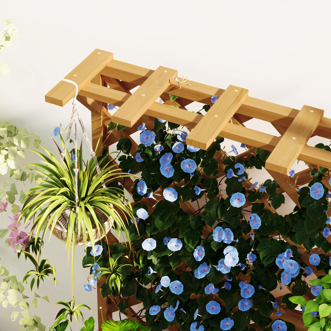 Hævet havebed med espalier, espalier, blomsterkasse, træ, haveespalier 64 x 33 x 122 cm naturligt træ