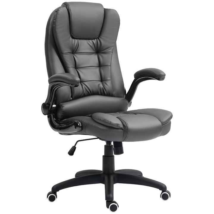 Ergonomisk kontorstol med foldbare armlæn og hvilefunktion, mørkegrå