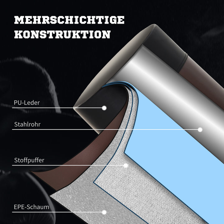 Stående boksesæk boksedummy træningsdummy boksepartner boksesækboks 158-186 cm højdejusterbar ny sort+brun