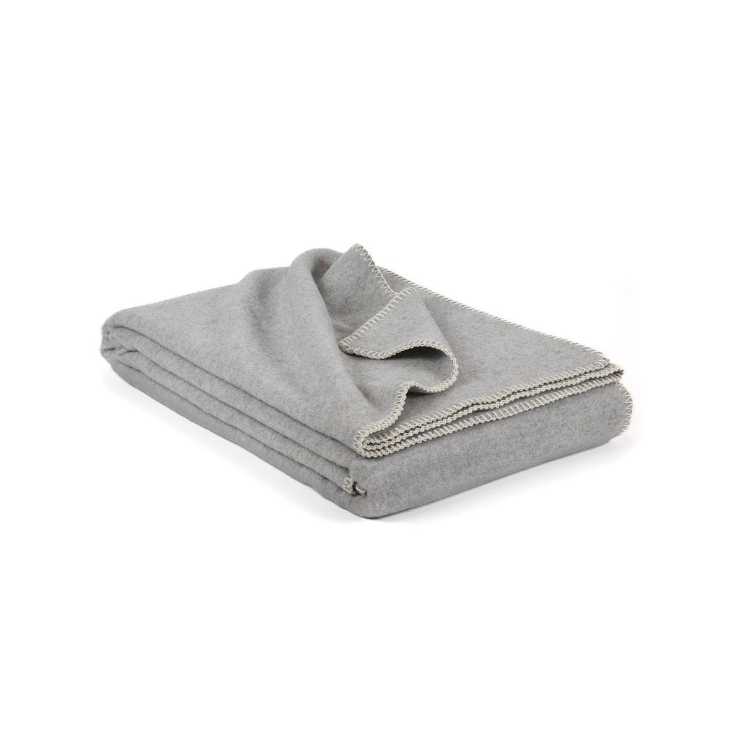 Blødt Cashmere & Merino uldtæppe LUMA SOFT enkelt - grå