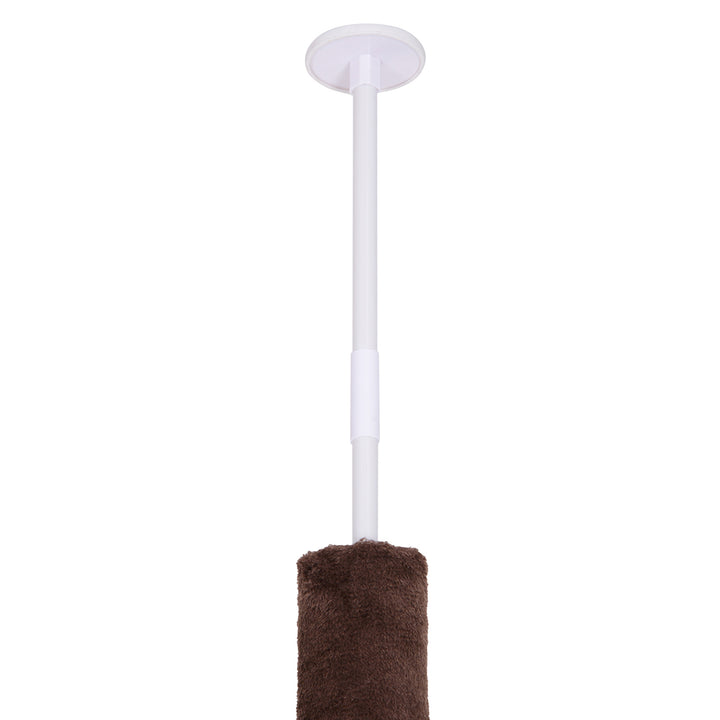 Kradsetræ med loftshøjdejusterbar, robust kradsetræ med sisalstolper, klatretræ til katte, brunt, 40 x 34 x 230-260 cm