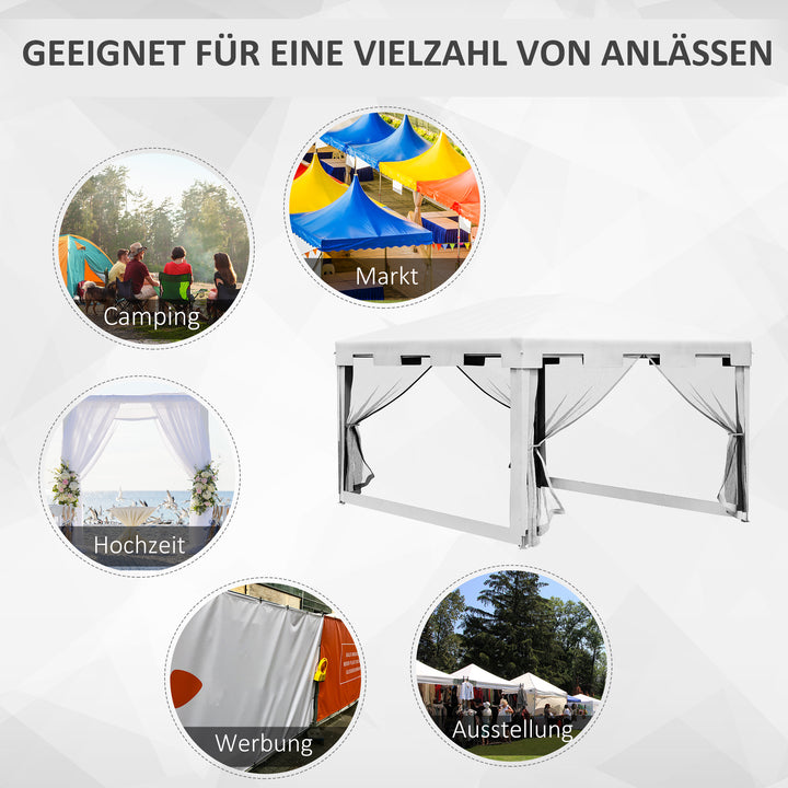 Pavilion havetelt 3 x 3 m, vejrbestandigt, foldbart, 395 cm x 295 cm x 255 cm, hvidt