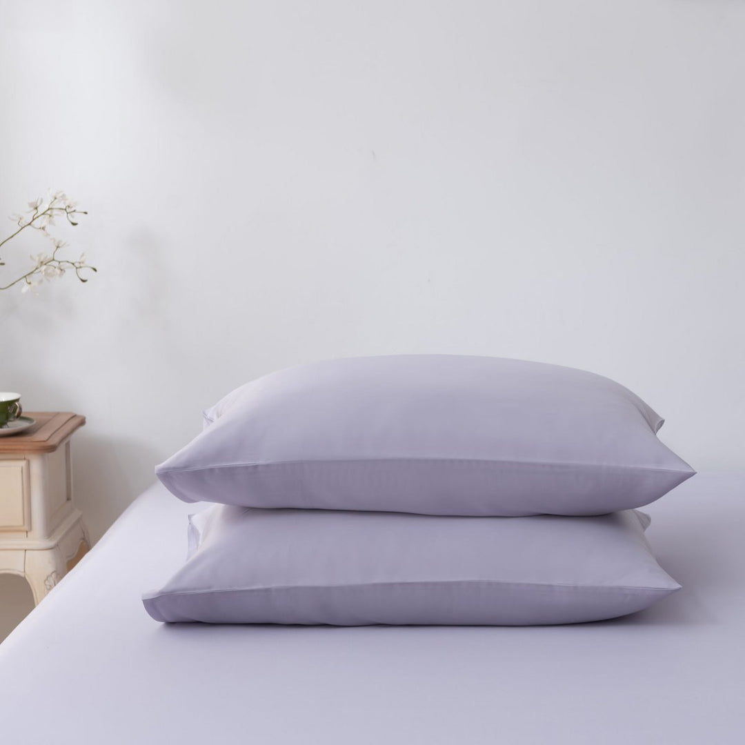 Lilac bambus pudebetræk - Lavender Mist - Sæt med 2 - 400TC Tanboocel