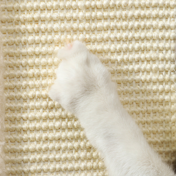 3-I-1 kradsetræ med legestang, legebold, sisal, op til 5 kg, 34 x 34 x 67 cm, eg/creme