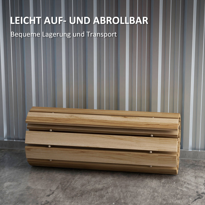 Udrullbar havetrappe, vejrbestandig, grantræ, 120 x 47 x 1 cm, natur