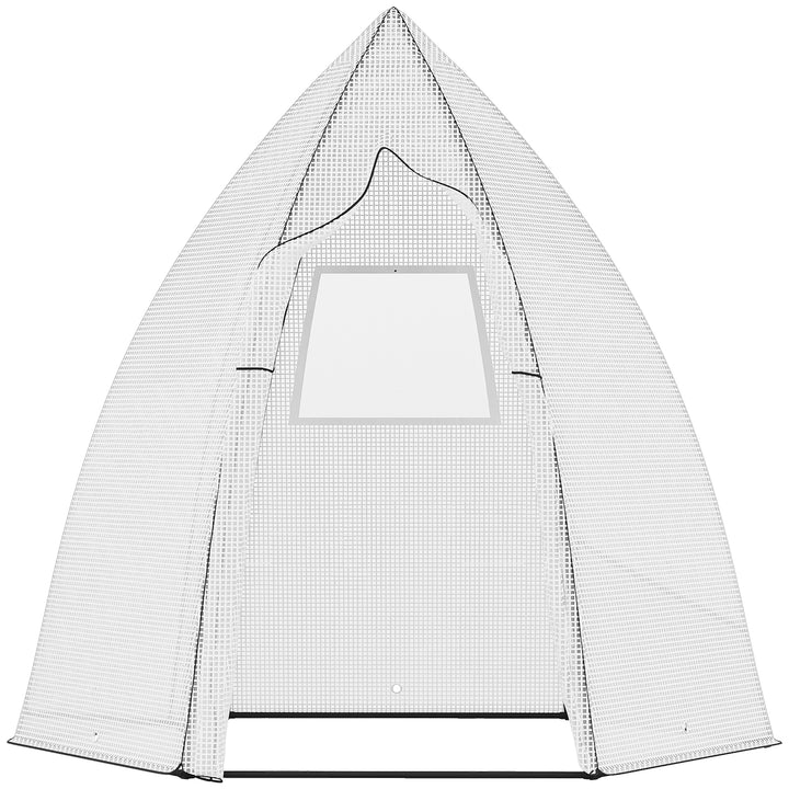 Mini drivhus vintertelt til planter med rulledør havebalkon vinterbeskyttelse hvid 160 x 140 x 180 cm