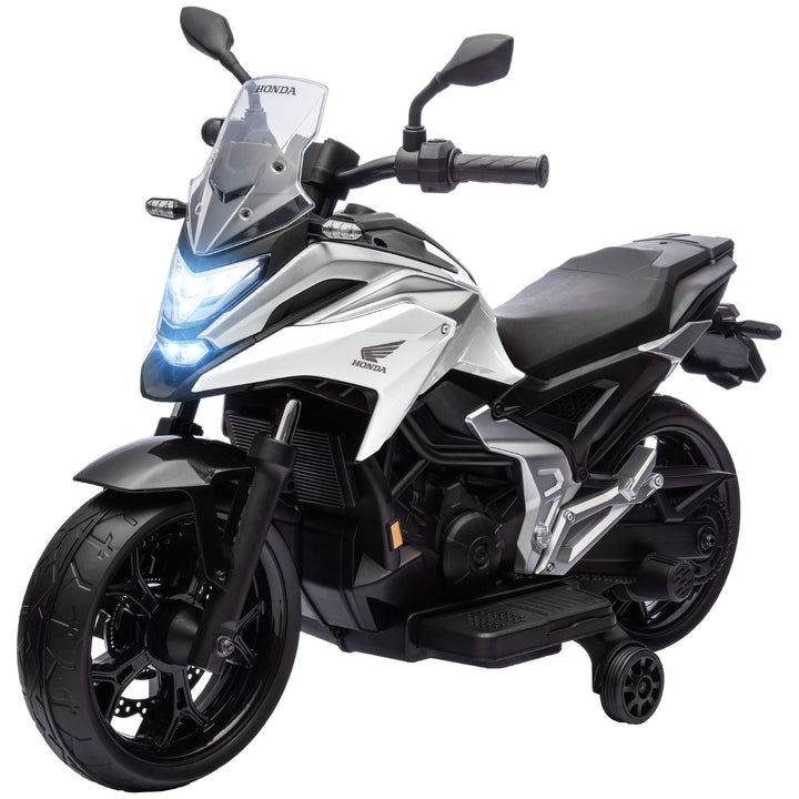 Elektrisk børnemotorcykel, Honda, 3 km/t, musik og lys, 3-6 år, op til 30 kg, hvid