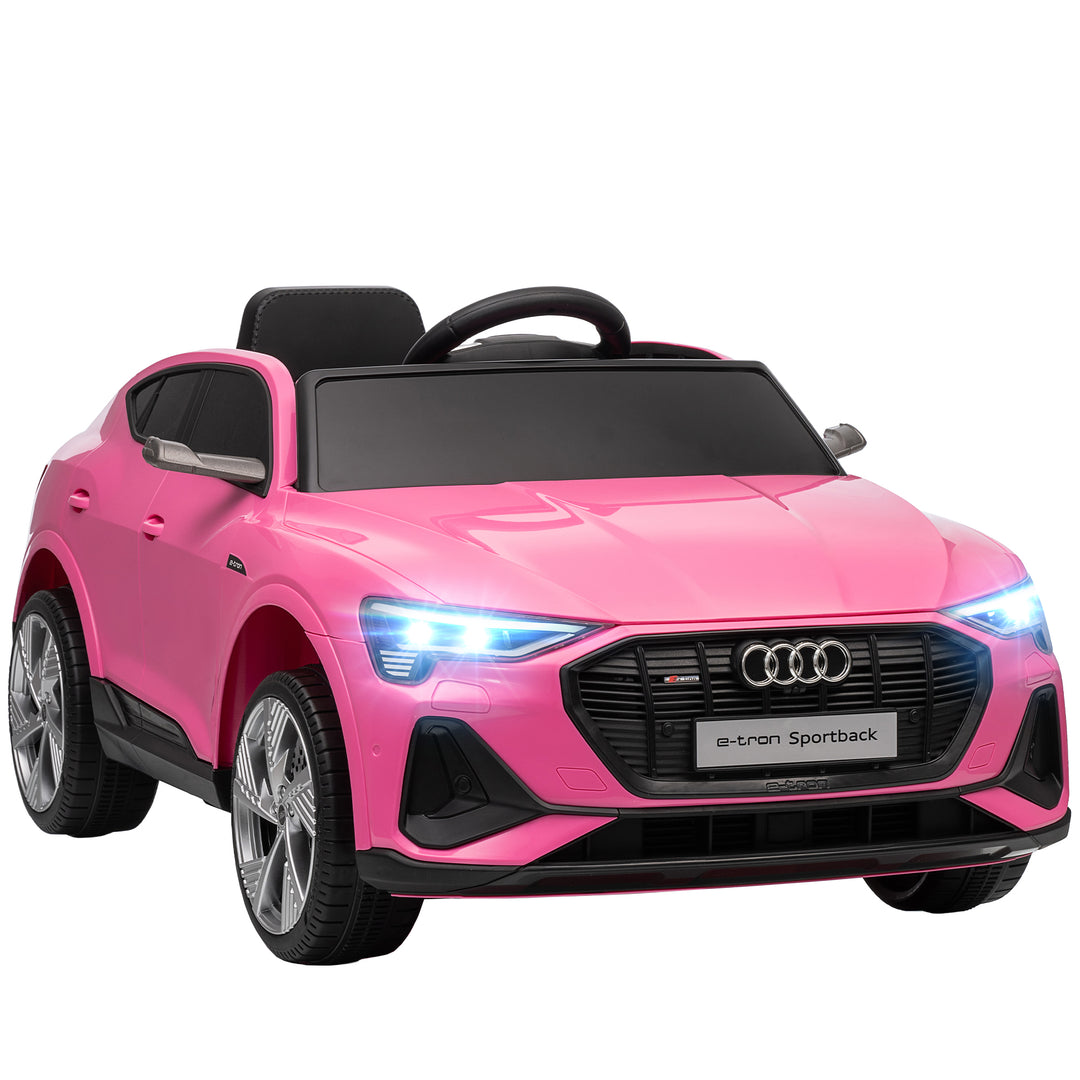 Elektrisk børnebil 12V elbil Audi E-tron elbil med fjernbetjening, sikkerhedssele, til 3-5 år