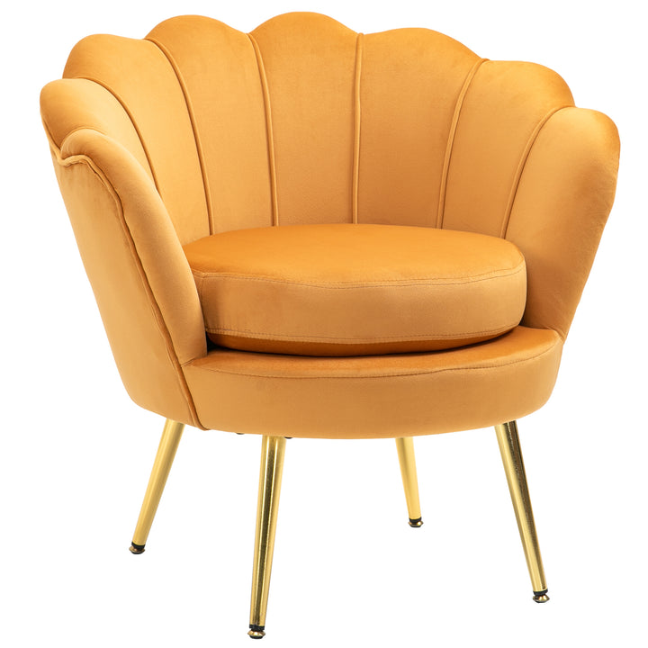 Lounge chair, vintage velour lænestol, metalstel, 76 x 67 x 74 cm, gul