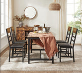 Spisebordsstole (2 stk.) - Vintage look, Komfort & Ergonomi, Polstret sæde, Metal stel, Brun/Sort