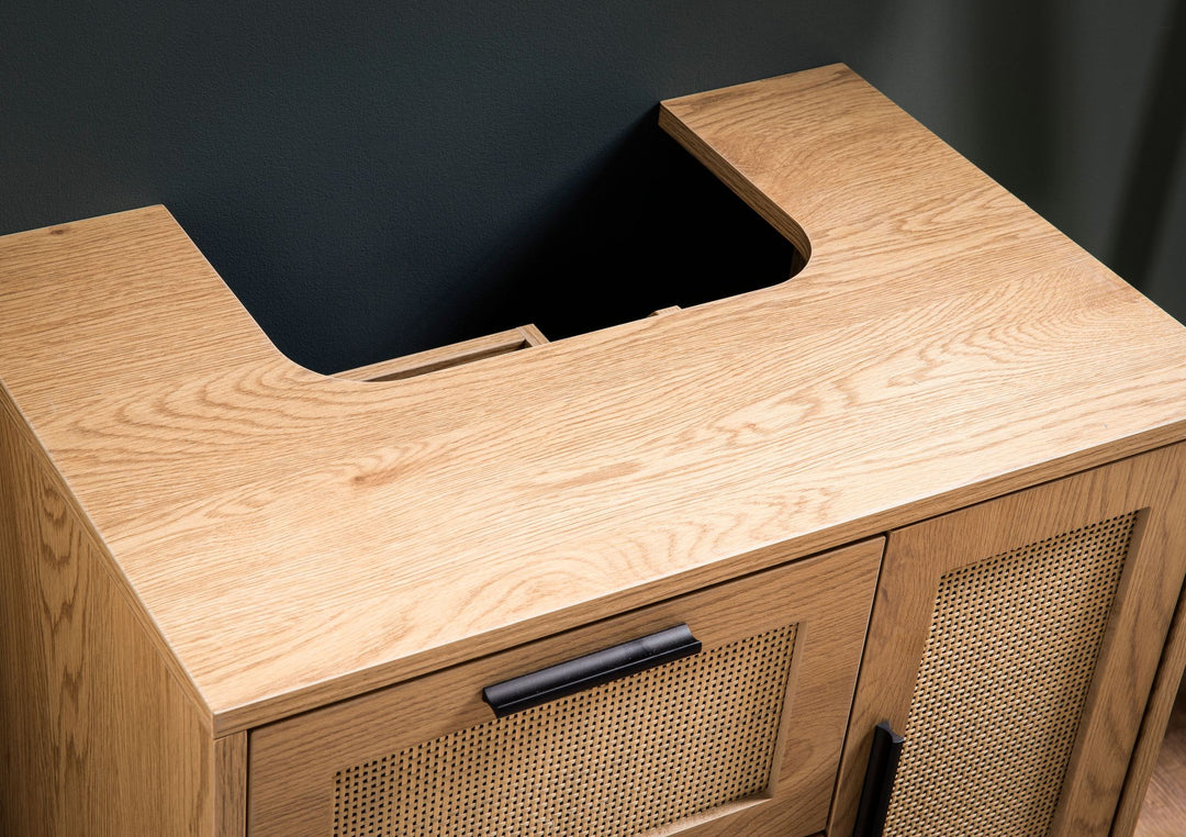 Håndvaskeskab / underskab i egetræslook 60x60x40 cm med dør og skuffer