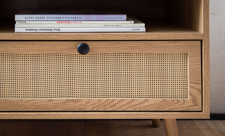 Lavt TV-skab 120x56x39 cm med egetræsdekor