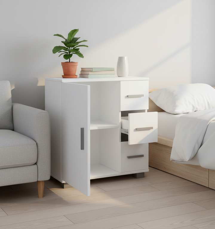 Skab til badeværelse, 65 x 60 x 30 cm, hvid