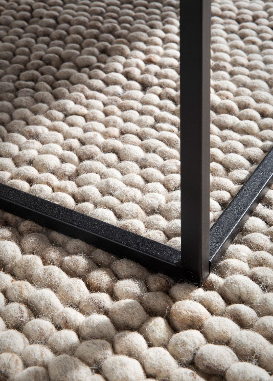 Kvadratisk sofabord i sort marmorlook - 60 x 60 cm - Metalstel