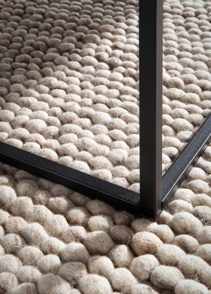 Kvadratisk sofabord i sort marmorlook - 60 x 60 cm - Metalstel