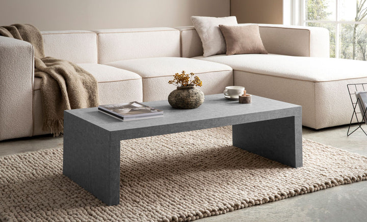 Sofabord i betonlook - 110 x 55 cm - Grå