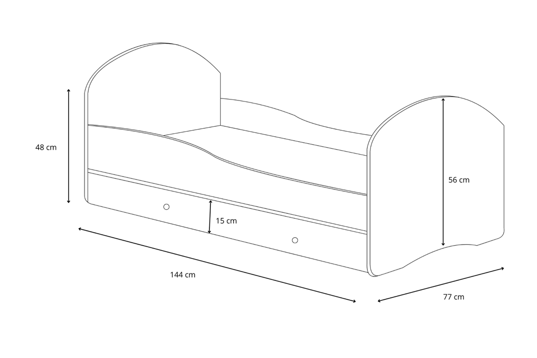 Enkeltseng Luk 140x70 med skuffe