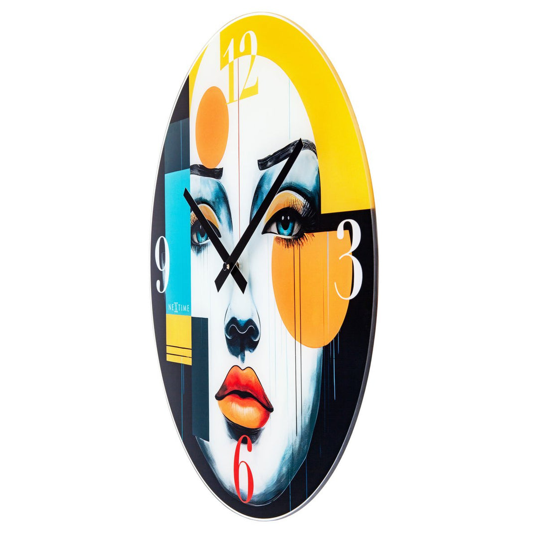 Vægur 43cm-Silent-Flerfarvet-Glas-NeXtime 'Vogue'