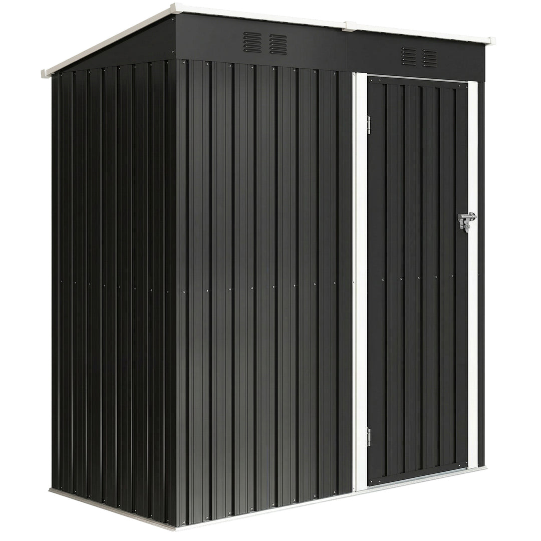 Metalskur, 1,37 m², aflåseligt, med ventilation, nedhængt tag, 163 x 90 x 179 cm