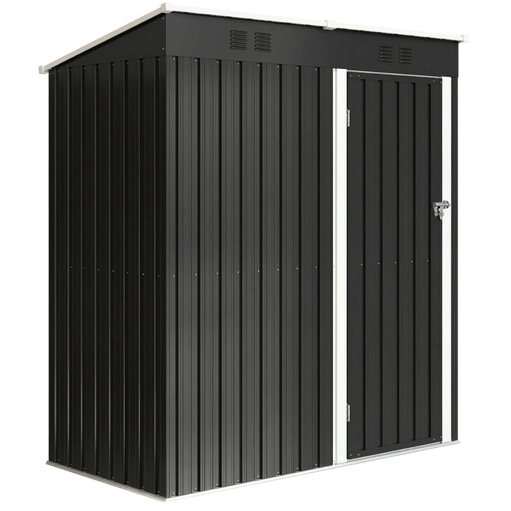 Metalskur, 1,37 m², aflåseligt, med ventilation, nedhængt tag, 163 x 90 x 179 cm