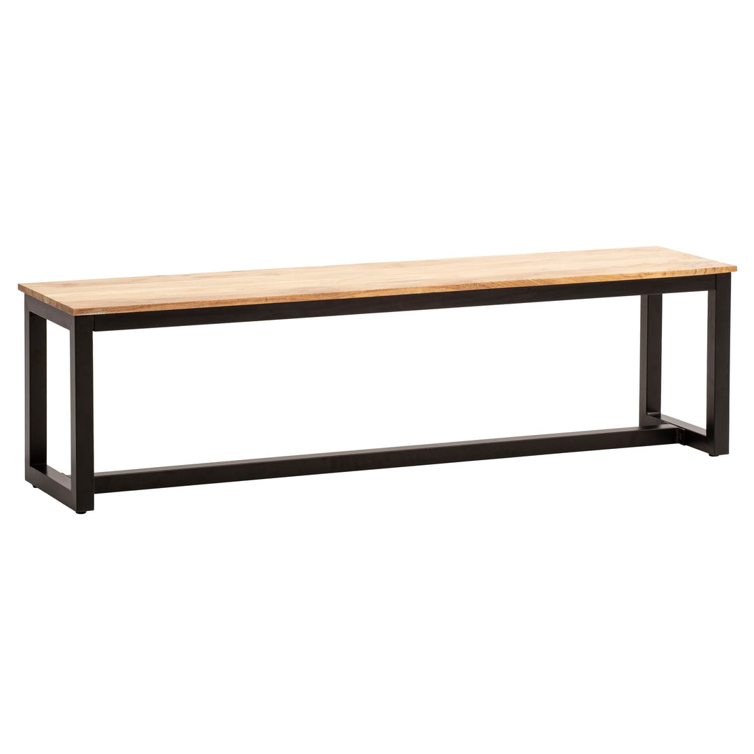 Spisebænk 120x40x45 cm akacie massivt træ metal loft-stil