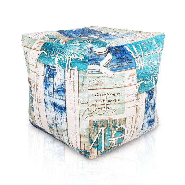 Square Cube Ottoman - Premium Printed Fabric