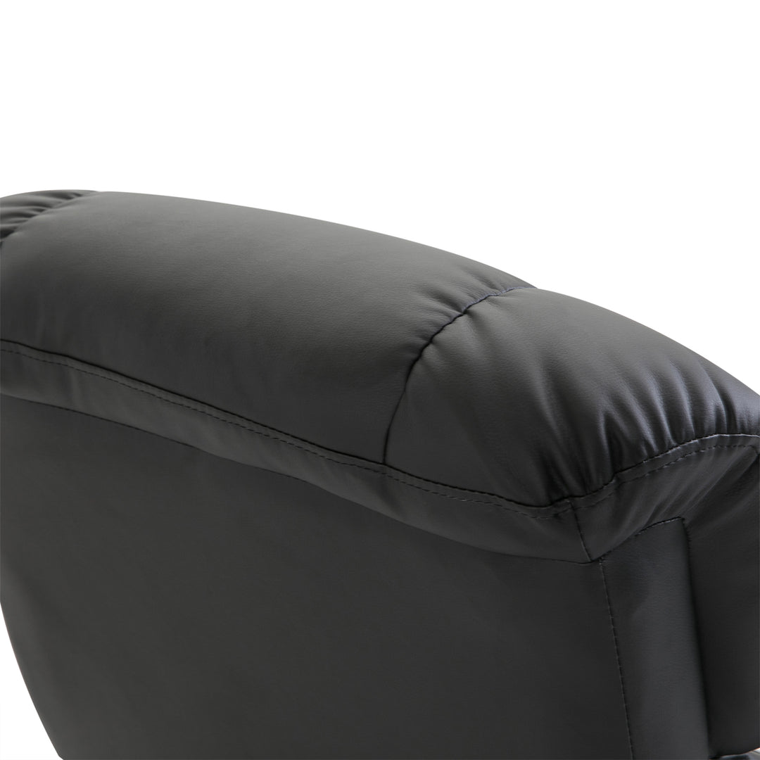 Massagestol med fodskammel, 10 vibrationspunkter, 145° justerbar ryglæn, sort
