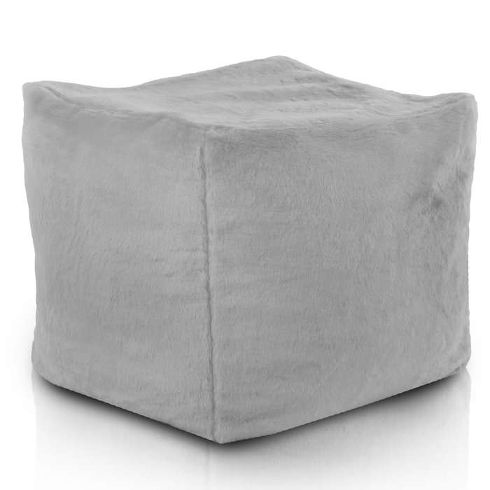 Square Cube Ottoman - Yeti Faux Fur