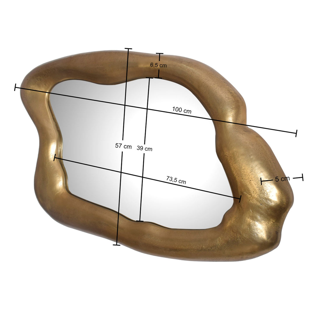 Asymmetrisk vægspejl, 100x57 cm