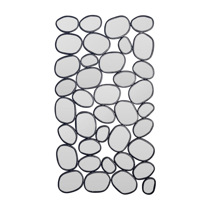 Vægspejl, 56x99cm med metalramme, kunsterisk, organisk stil