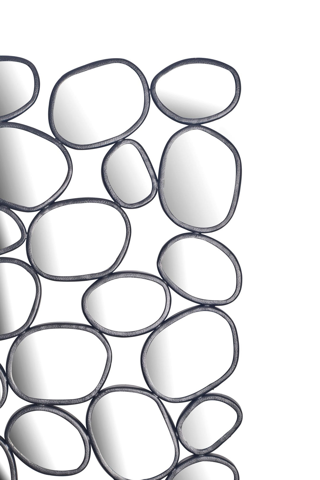 Vægspejl, 56x99cm med metalramme, kunsterisk, organisk stil