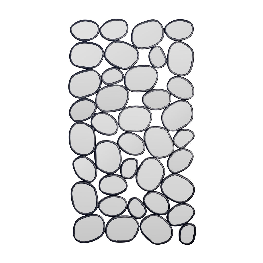 Vægspejl, 56x99cm med metalramme, kunsterisk, organisk stil