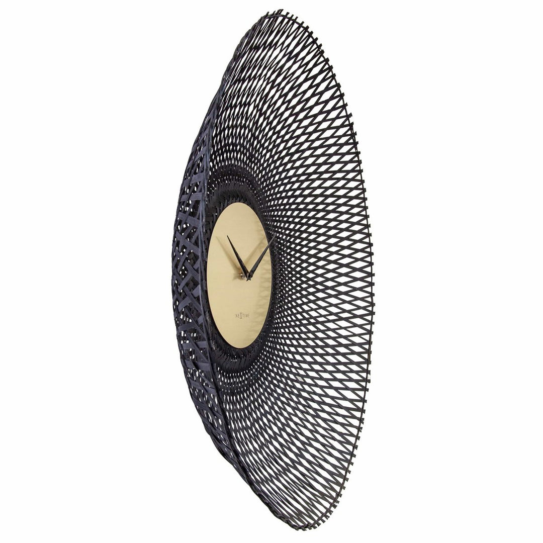 Vægur 60 cm-Silent-Brown/Sort-Bamboo-NeXtime 'Vortex'