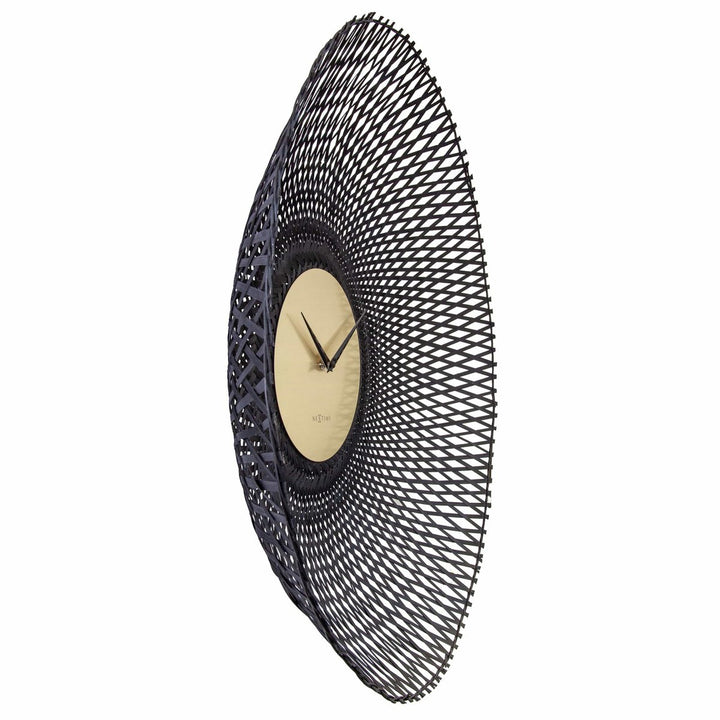 Vægur 60 cm-Silent-Brown/Sort-Bamboo-NeXtime 'Vortex'