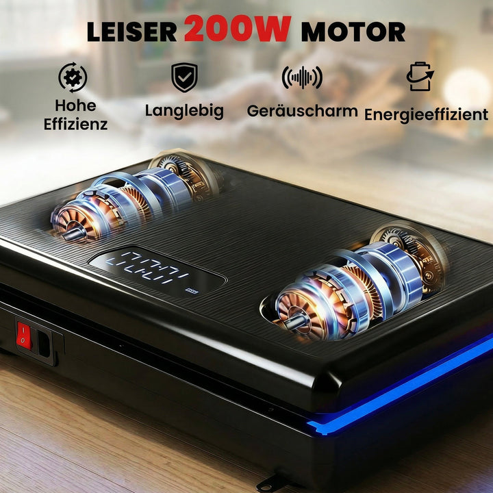 Vibrationsplade med 120 intensitetsniveauer, 5 forprogrammer, LED-lys, modstandsbånd, skridsikker overflade