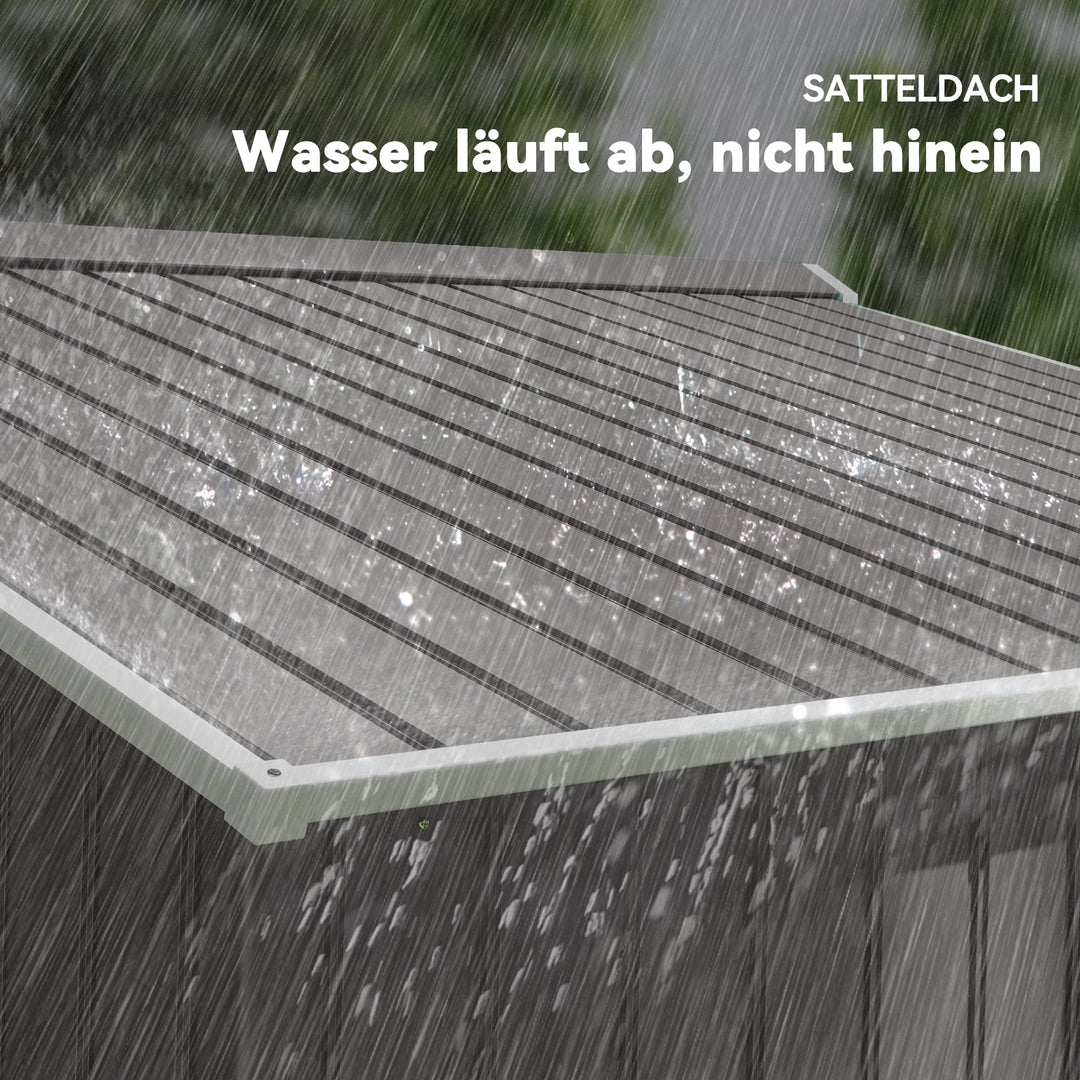 Redskabsskur med skydedøre 2,77 x 1,95 x 1,92 cm metalgrå