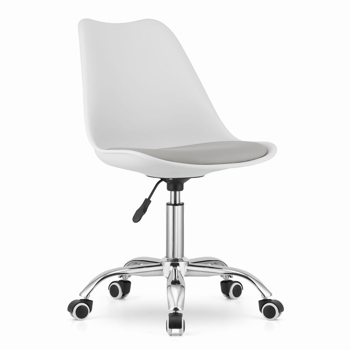 OSKAR ALBA kontorstol – stilren ergonomi i hvid/grå