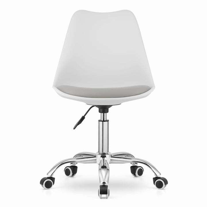 OSKAR ALBA kontorstol – stilren ergonomi i hvid/grå