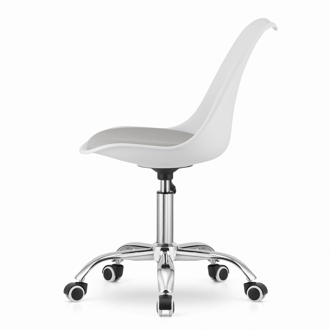 OSKAR ALBA kontorstol – stilren ergonomi i hvid/grå