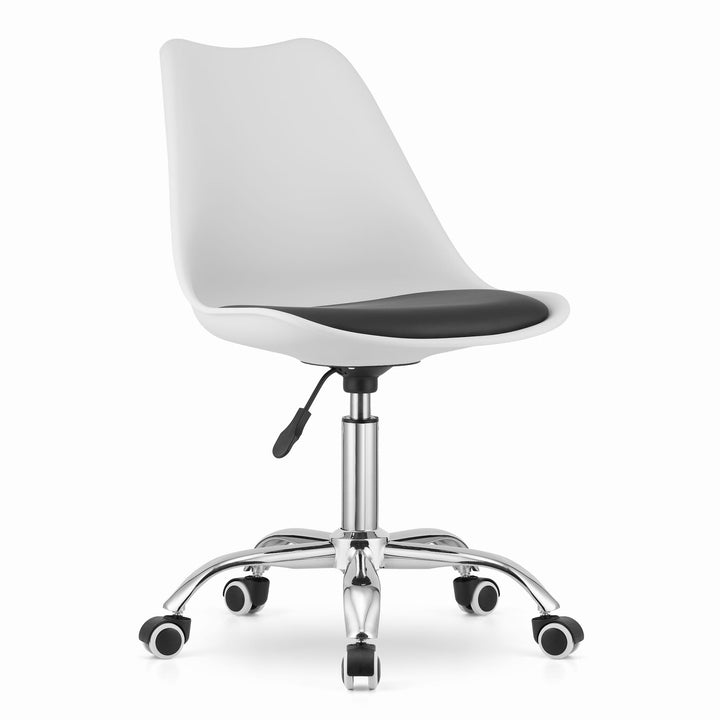 OSKAR ALBA kontorstol – tidløst design i hvid/sort med ergonomisk komfort