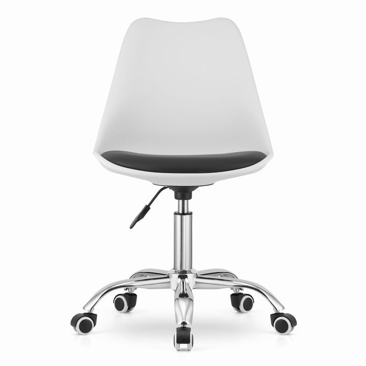 OSKAR ALBA kontorstol – tidløst design i hvid/sort med ergonomisk komfort