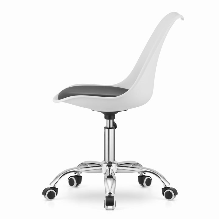 OSKAR ALBA kontorstol – tidløst design i hvid/sort med ergonomisk komfort