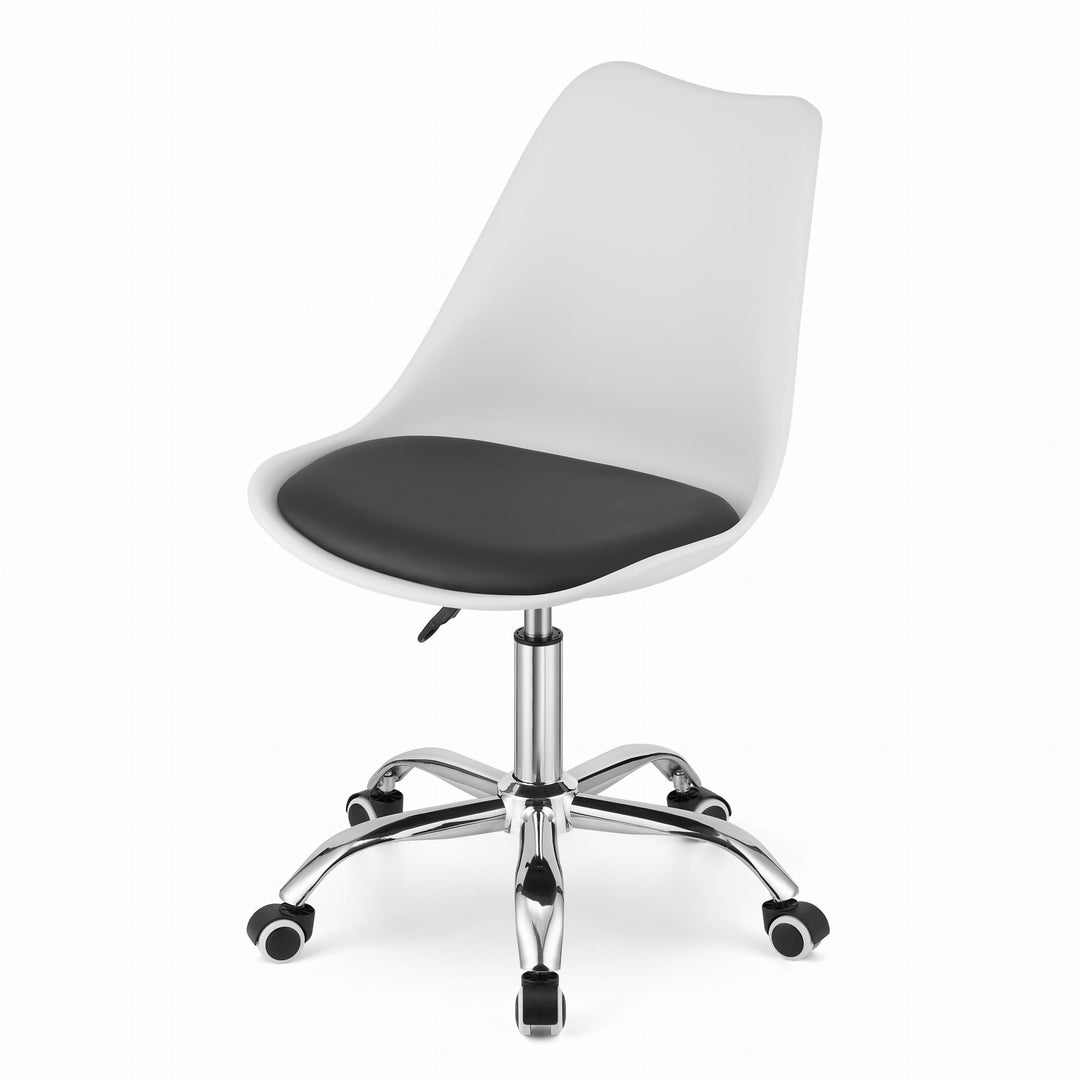 OSKAR ALBA kontorstol – tidløst design i hvid/sort med ergonomisk komfort