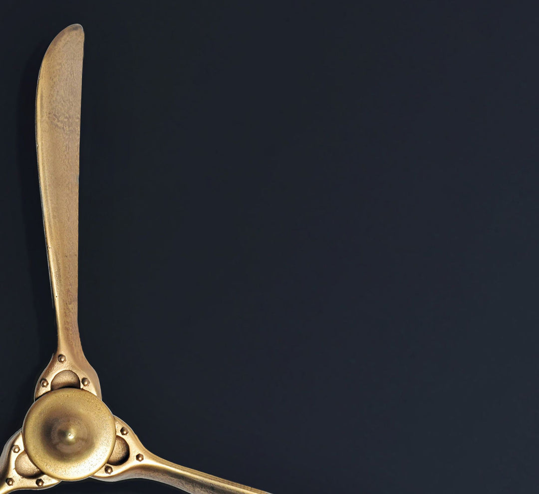 Dekorativ propel 85x85 cm guldmetalflyvemaskine vægpropel, boligindretning stor aluminiumsfigur, vægdekoration til hjemmet, XXL vægornament, moderne vægdekoration