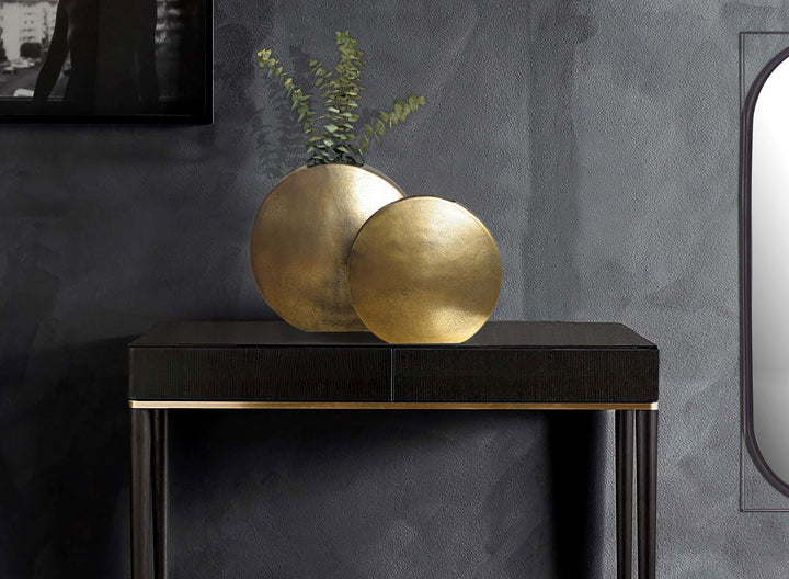 Dekorativ vase sæt med 2 aluminium guld blomstervase, håndlavet
