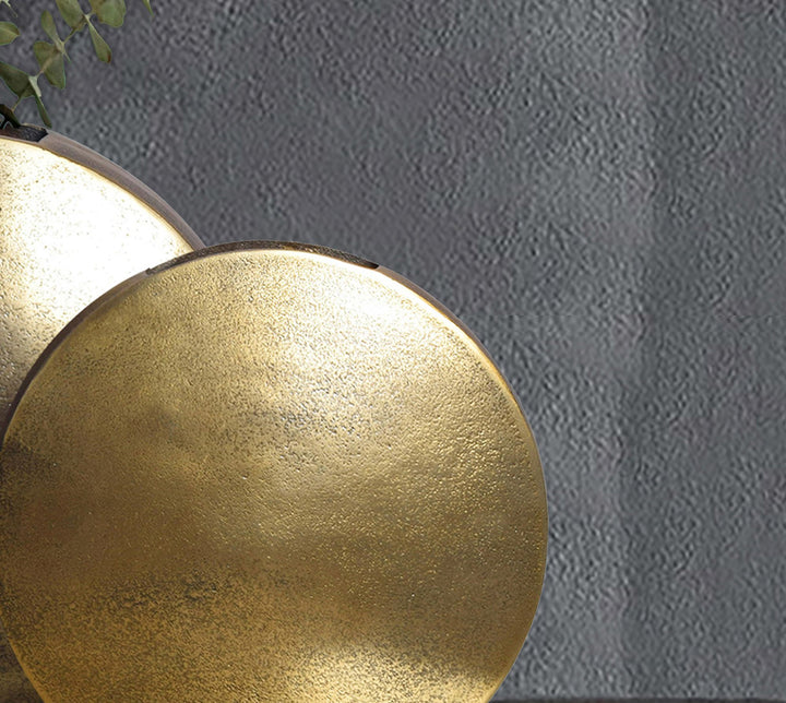 Dekorativ vase sæt med 2 aluminium guld blomstervase, håndlavet
